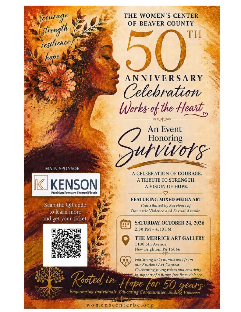 50th Anniversary Celebration – Works of the Heart event flyer